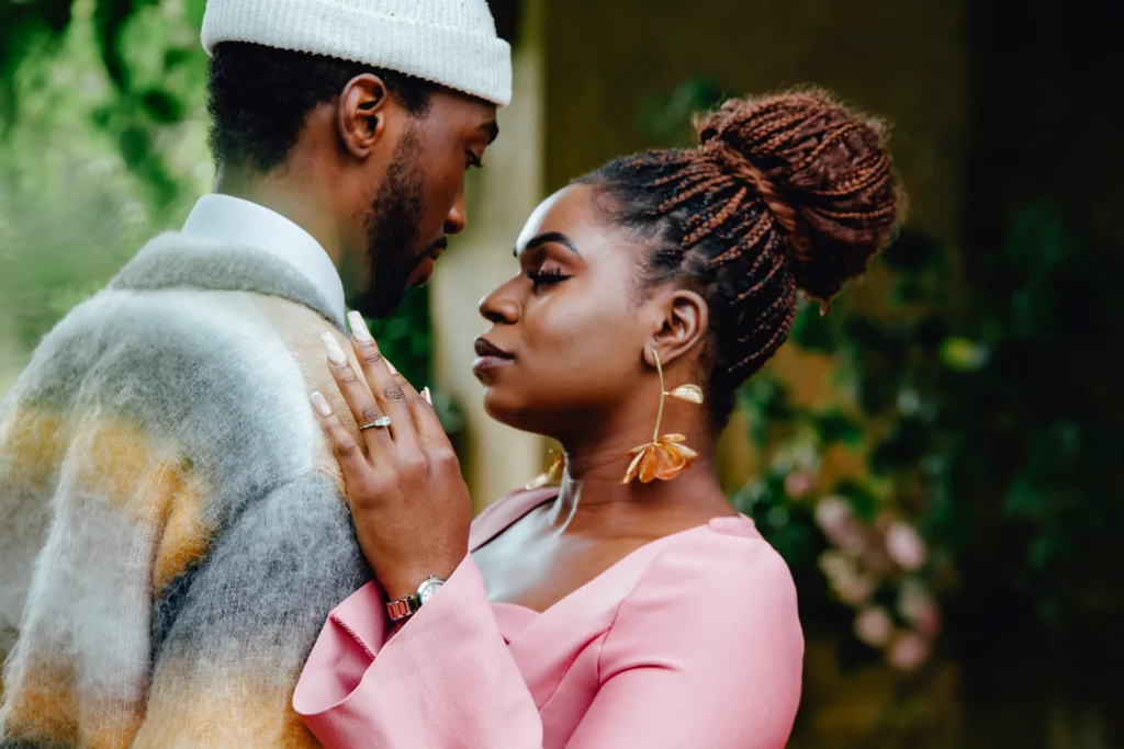Engaged couple during a romantic proposal and engagement photoshoot in the UK by Fifi Capture Studio