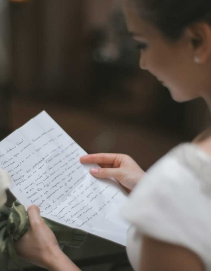 Letter on wedding day